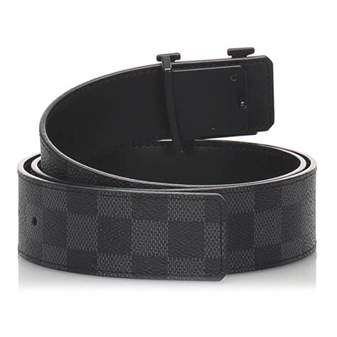 louis vuitton damier graphite belt gold buckle|Louis Vuitton black checkered belt.